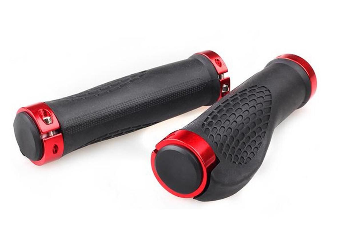 Cycling Lock-On MTB Ergonomic Mountain Bike Rubber Grips Bicycle Handlebar - Red - Image 2