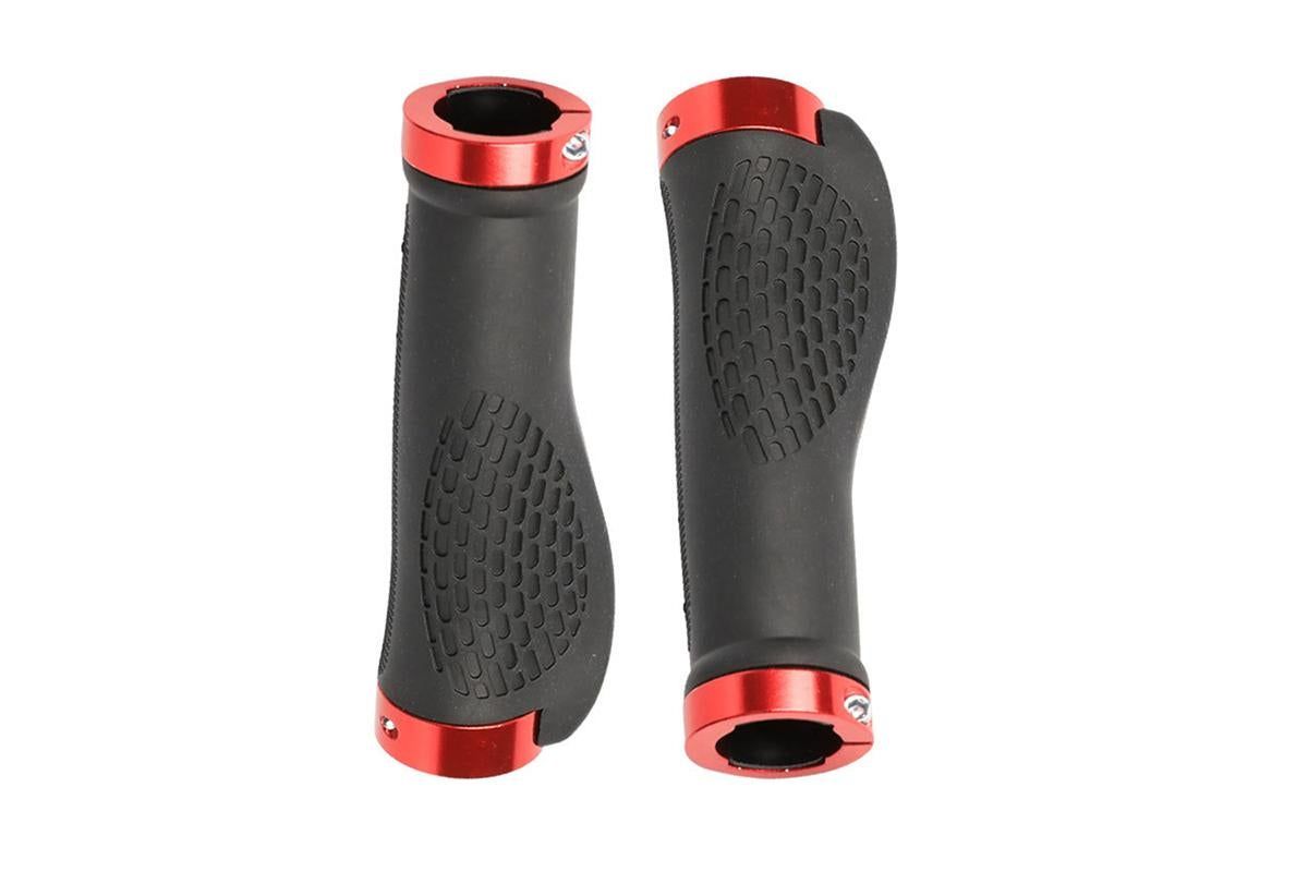 Cycling Lock-On MTB Ergonomic Mountain Bike Rubber Grips Bicycle Handlebar - Red - Image 3