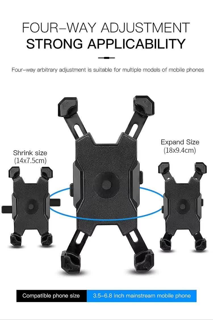 Yellow Secure Grip Bike Phone Mount Adjustable 360 Rotation Bicycle Handlebar Holder Universal Cradle For Mtb & Road Cycling Mounts & Holders - Image 8
