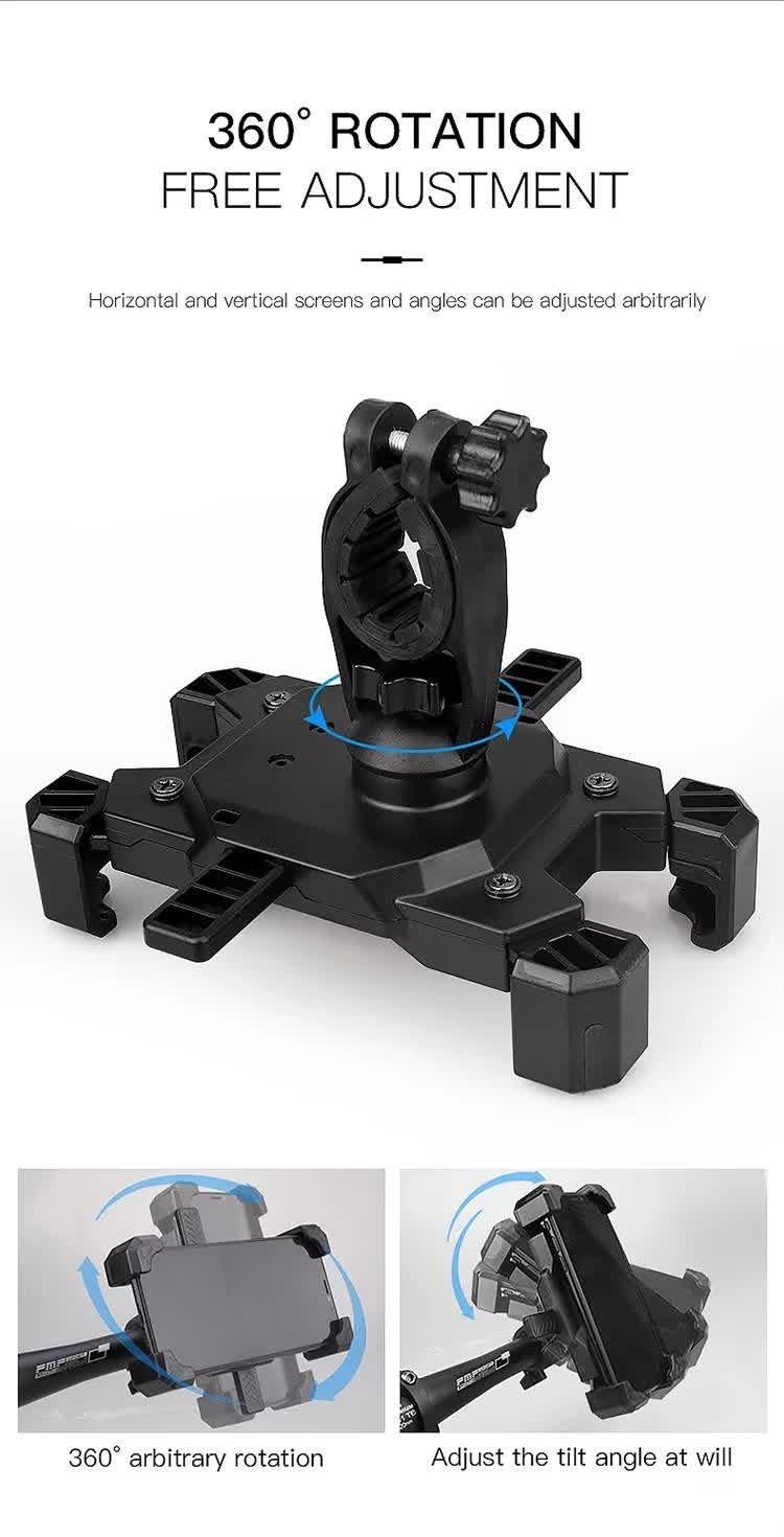 Red Secure Grip Bike Phone Mount Adjustable 360 Rotation Bicycle Handlebar Holder Universal Cradle For Mtb & Road Cycling Mounts & Holders - Image 6