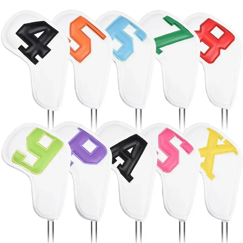 10PcSet Golf Iron Covers Golf Club Head Covers Wedges 4 - 9 - Image 1