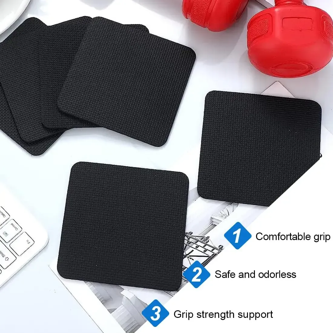 10Pcs Gym Workout Lifting Grips for Men & Women Pull up Weightlifting Hand Grips No Sweaty Hands - Black - Image 6