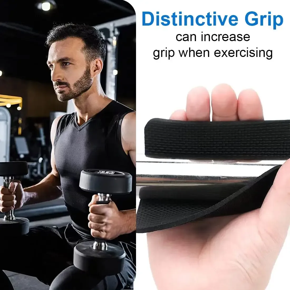 10Pcs Gym Workout Lifting Grips for Men & Women Pull up Weightlifting Hand Grips No Sweaty Hands - Black - Image 7
