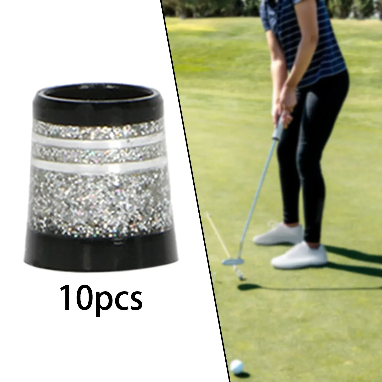10Pcs Tapered Golf Iron Ferrules for Tapered Shaft 0.370 Sleeves Iron Wedge Golf Club Repair Parts Tool - Gold - Image 3