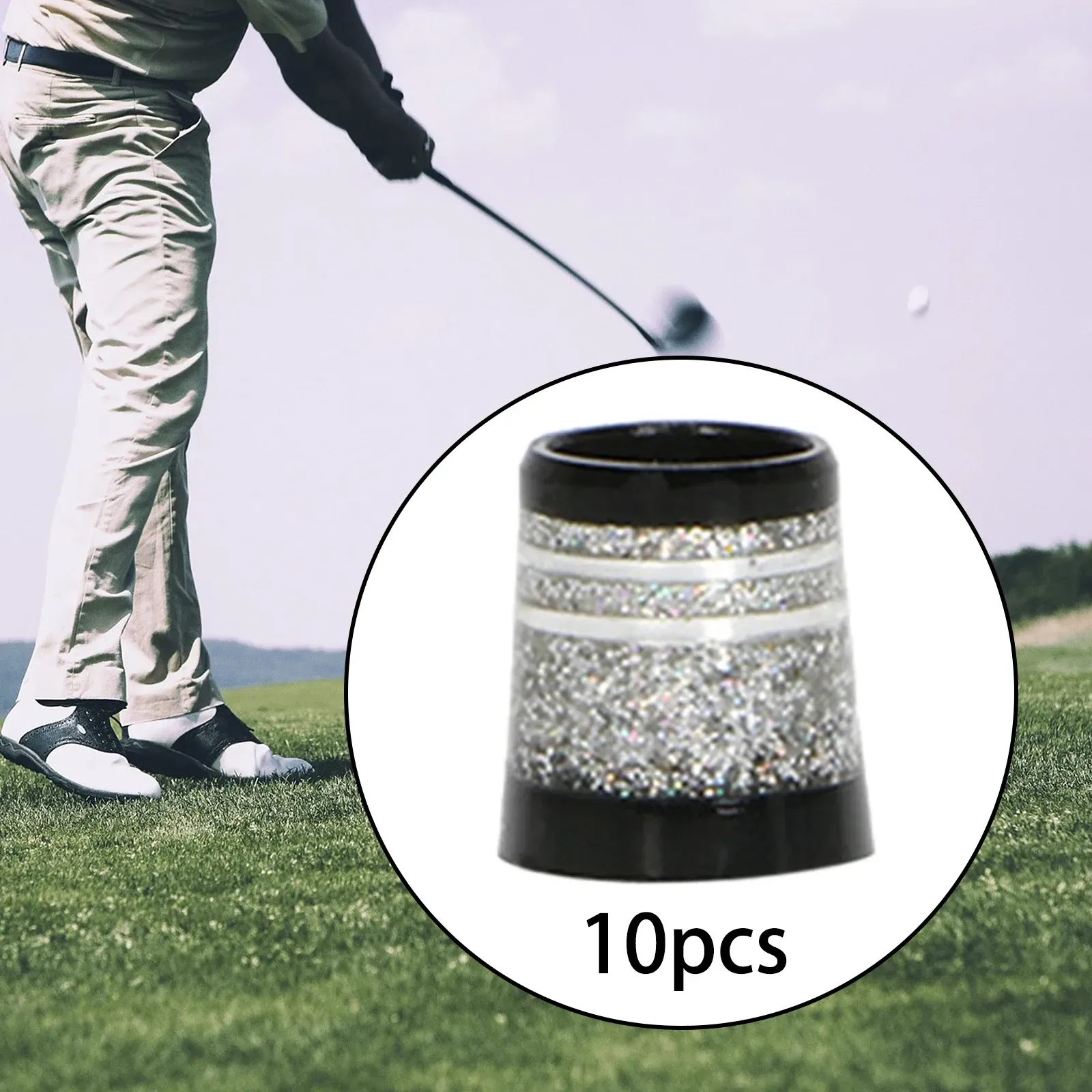 10Pcs Tapered Golf Iron Ferrules for Tapered Shaft 0.370 Sleeves Iron Wedge Golf Club Repair Parts Tool - Gold - Image 4