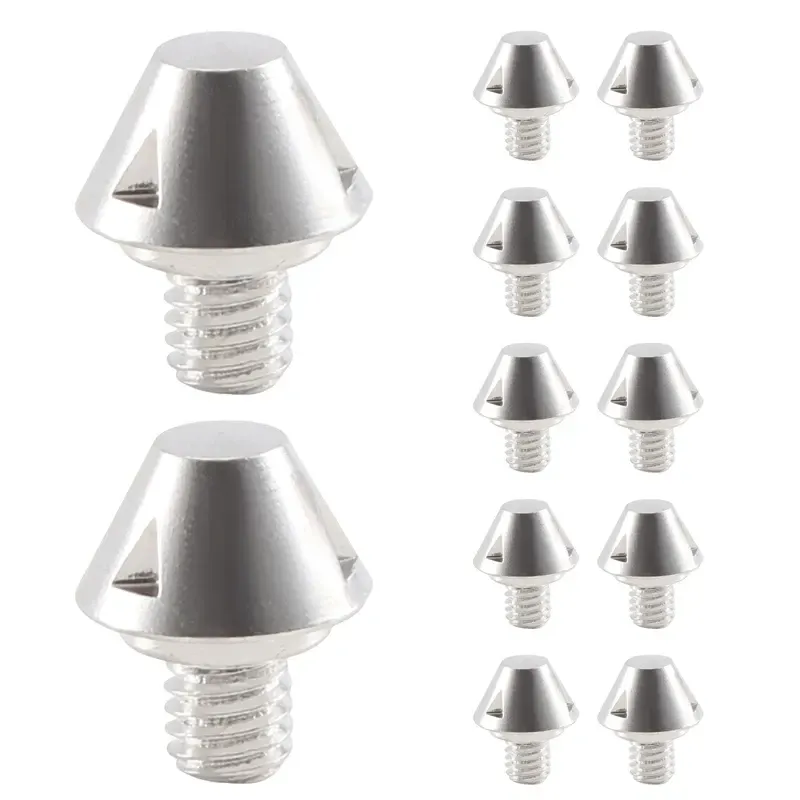 12 PCS M6 Football Shoe Replacement Spikes Studs For - Silver 8mm - Image 1