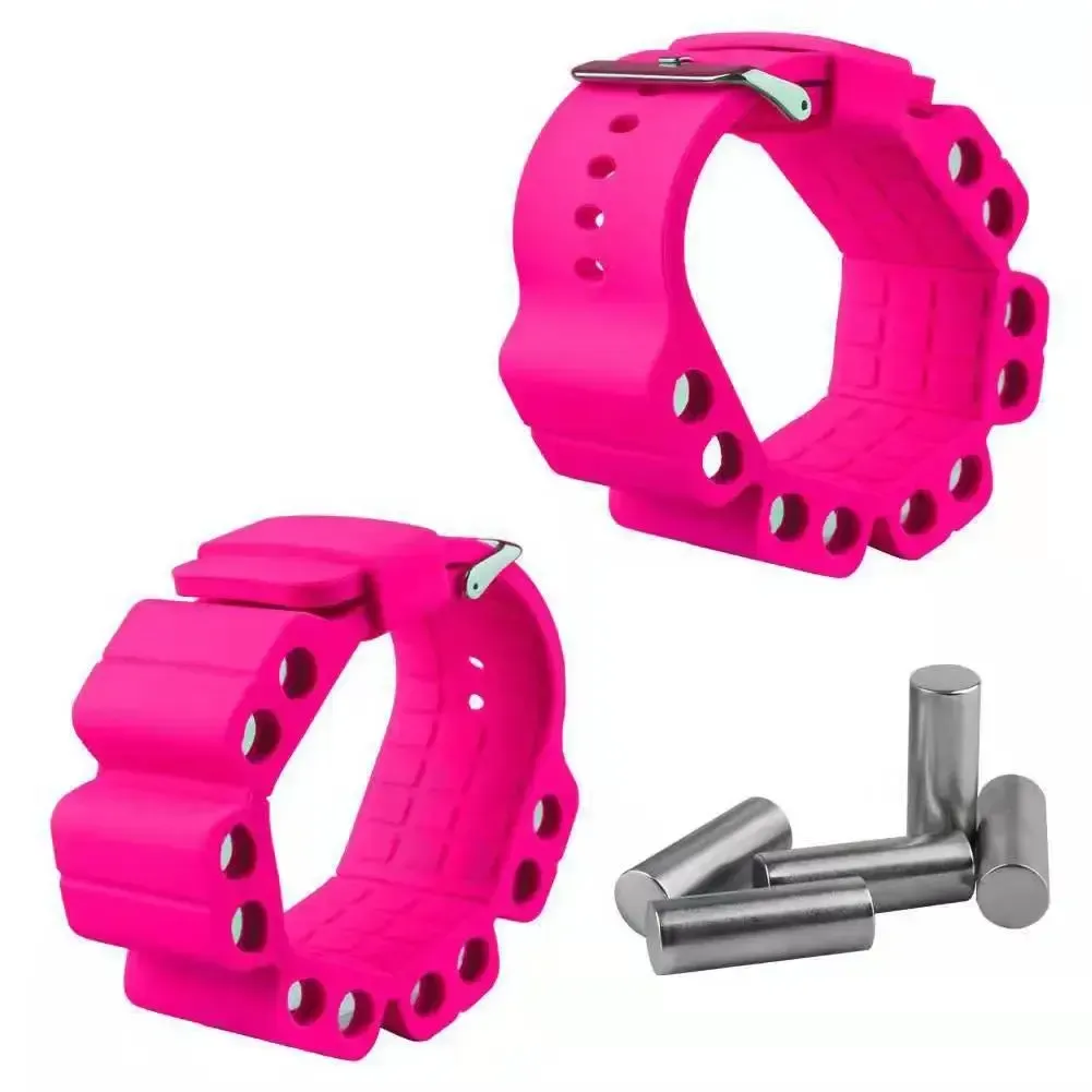 2Pcs Wrist Weights Adjustable Bracelet For Fitness Exercise Walking Jogging Yoga Gym - Pink - Image 1