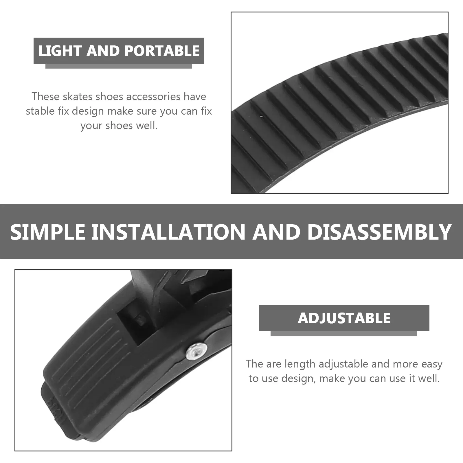 2 Sets Skate Belt Strap Roller Accessory Plastic Buckle Replacement - Image 2