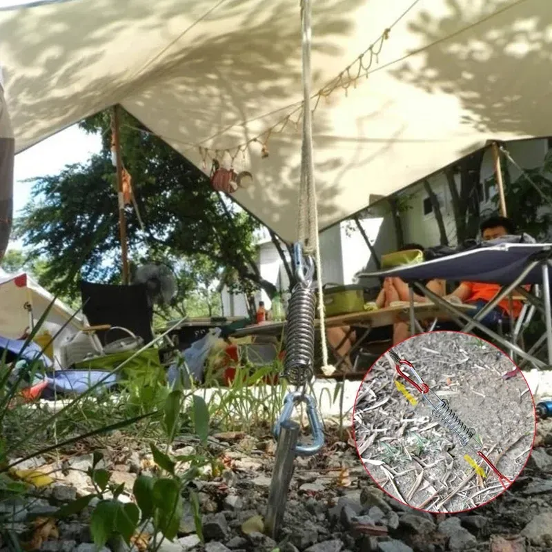 10Pcs Tent Wind Rope Spring Buckle Tent Tensioner Camping Deck Pegs Carabiner Clips Awning Tightener Fixed Hook - Image 7