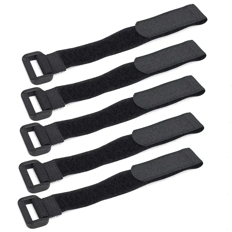 5pcs/lot Bicycle Handlebar Strap Holder Cycling Flashlight Tie Rope Bandages Universal Nylon Tie Fixed Items Bike Strap - 20x200mm Black - Image 1