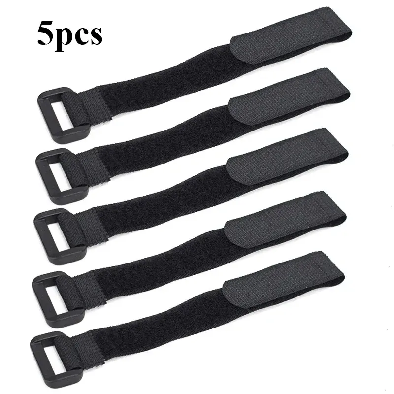 5pcs/lot Bicycle Handlebar Strap Holder Cycling Flashlight Tie Rope Bandages Universal Nylon Tie Fixed Items Bike Strap - 20x200mm Black - Image 2