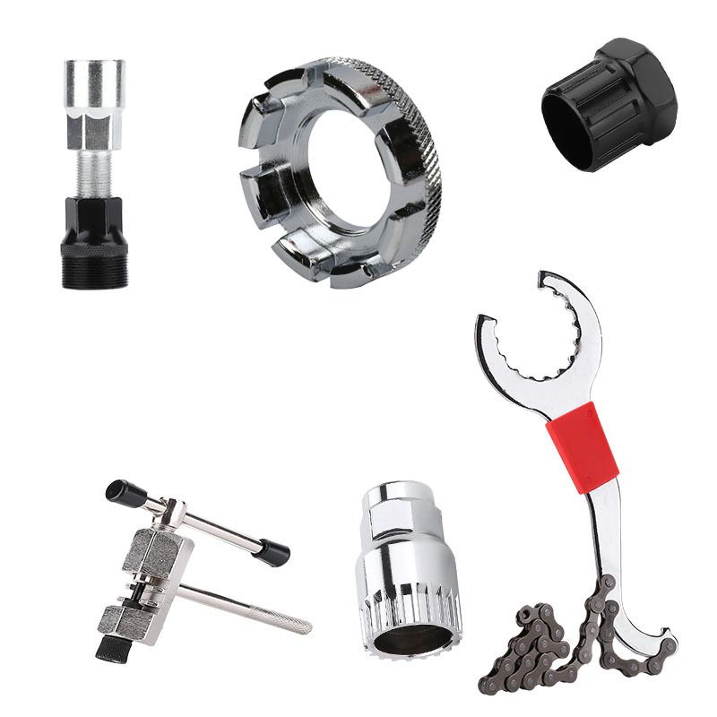 6 Pcs Bike Tool Kit For Mountain Bike With 3-in-1 Cassette Remover Wrench Chain Breaker - 6 Pcs Set - Image 1