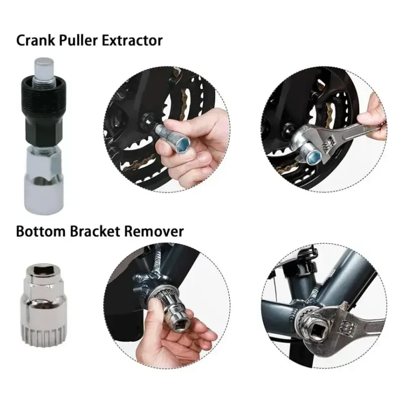 6 Pcs Bike Tool Kit For Mountain Bike With 3-in-1 Cassette Remover Wrench Chain Breaker - 6 Pcs Set - Image 6