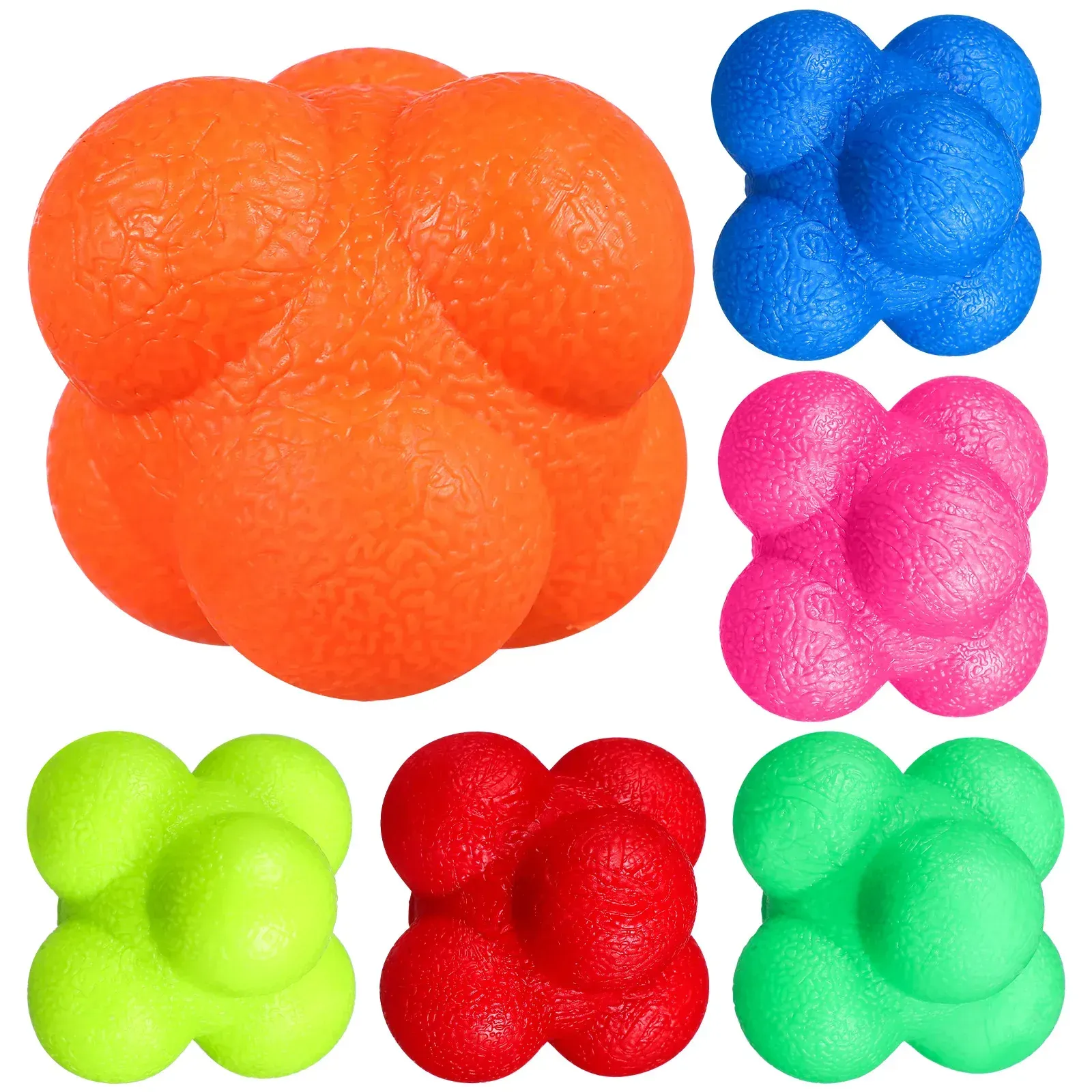 6 Pcs Reaction Ball Bounce Ball Reflex Equipment Agility Balls Fitness Exercise Sports Training Accessories - Image 1