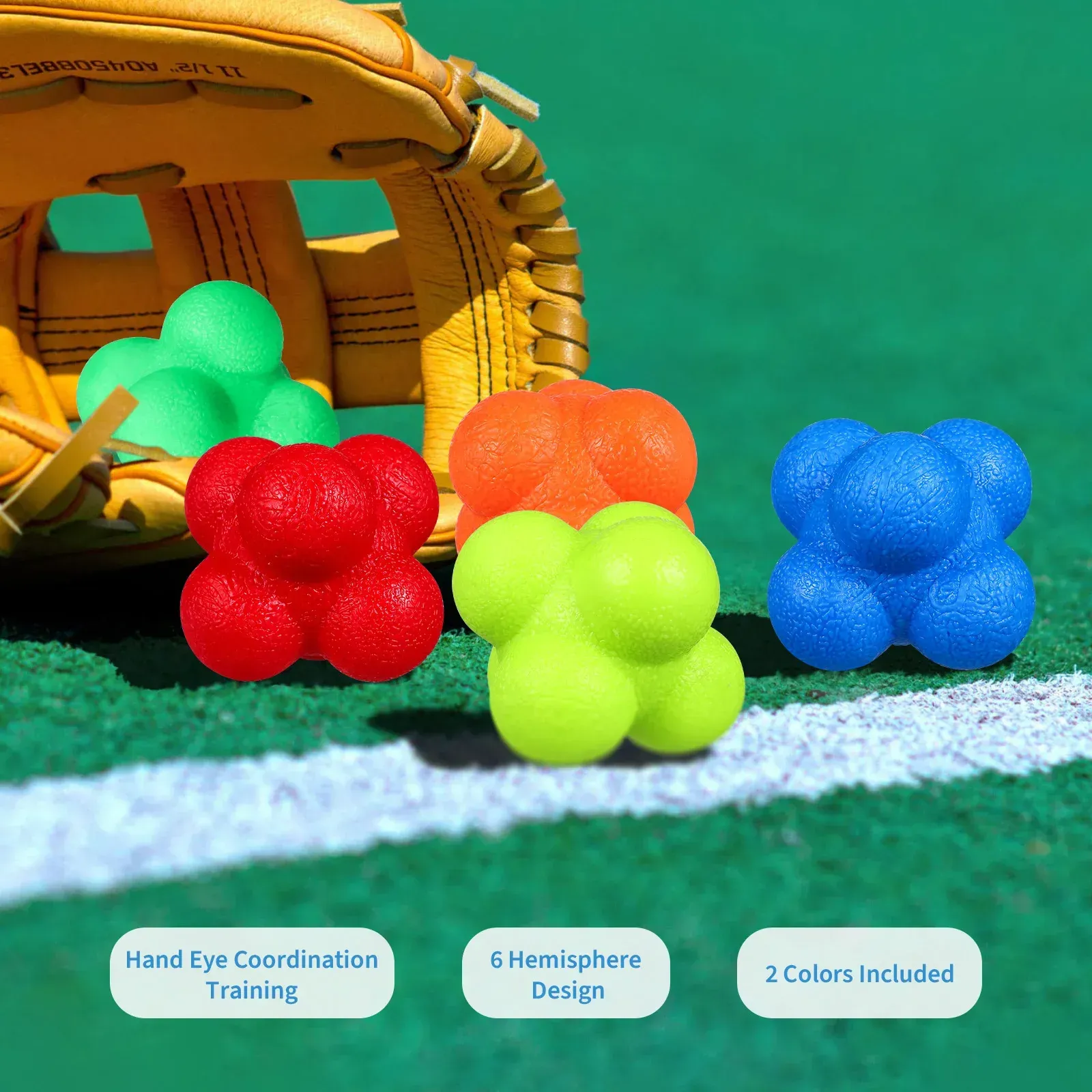 6 Pcs Reaction Ball Bounce Ball Reflex Equipment Agility Balls Fitness Exercise Sports Training Accessories - Image 4