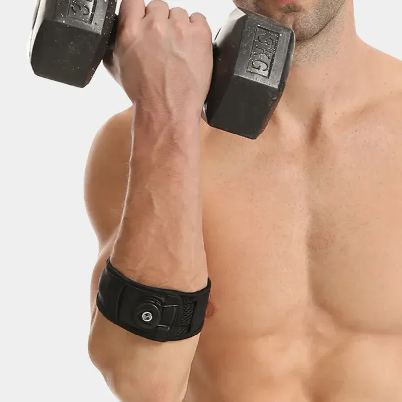 Adjustable Elbow Brace Tennis Elbow Arm Support Band Golf Strap Sports Protector Pad - Black M(20-26cm) - Image 4
