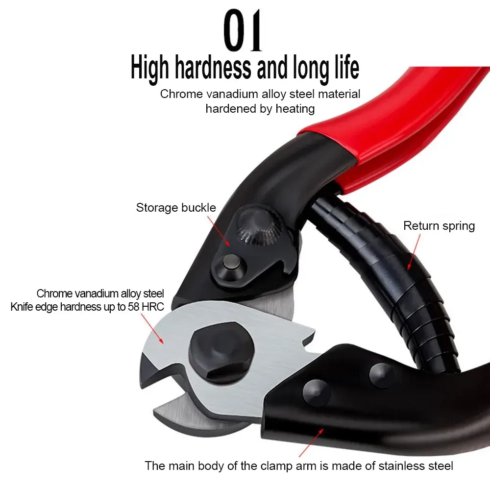 Bicycle Brake Shift Cable Cutter Bike Spoke Cutting Pliers MTB Cycling Repair Tool Brake Line Tube Plier - Red - Image 3
