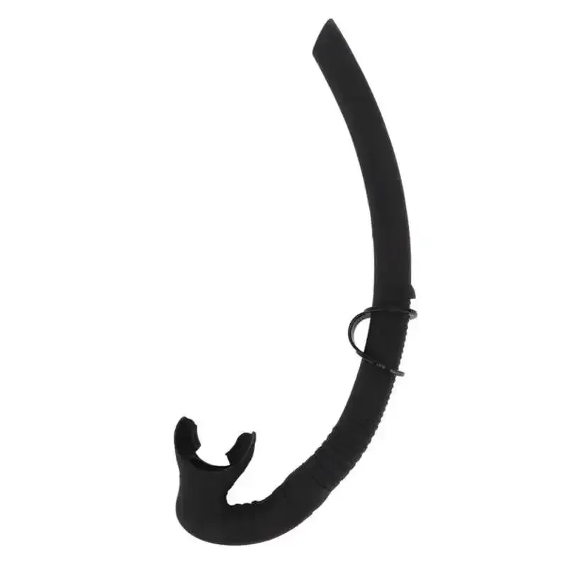 Diving Snorkel Foldable Mouthpiece Silicone Freediving Snorkel for Spearfishing Swimming Snorkeling Diving Accessory - Black - Image 1