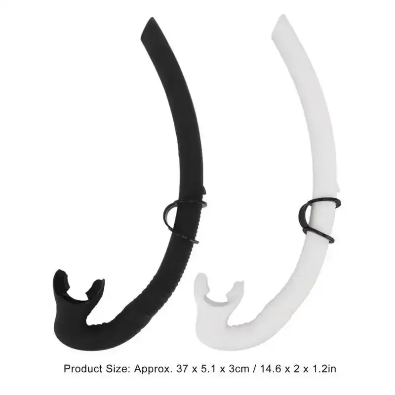 Diving Snorkel Foldable Mouthpiece Silicone Freediving Snorkel for Spearfishing Swimming Snorkeling Diving Accessory - Black - Image 2