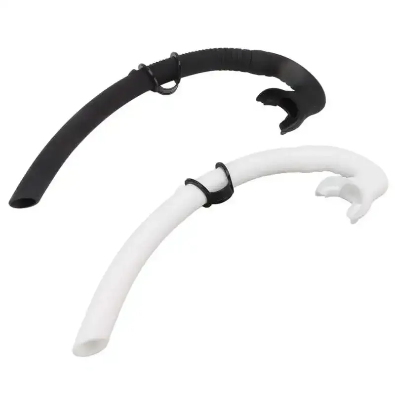 Diving Snorkel Foldable Mouthpiece Silicone Freediving Snorkel for Spearfishing Swimming Snorkeling Diving Accessory - Black - Image 3