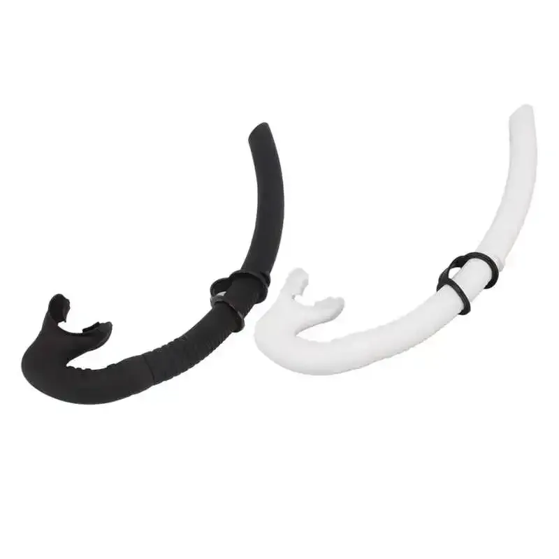 Diving Snorkel Foldable Mouthpiece Silicone Freediving Snorkel for Spearfishing Swimming Snorkeling Diving Accessory - Black - Image 4