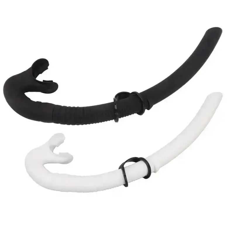Diving Snorkel Foldable Mouthpiece Silicone Freediving Snorkel for Spearfishing Swimming Snorkeling Diving Accessory - Black - Image 6