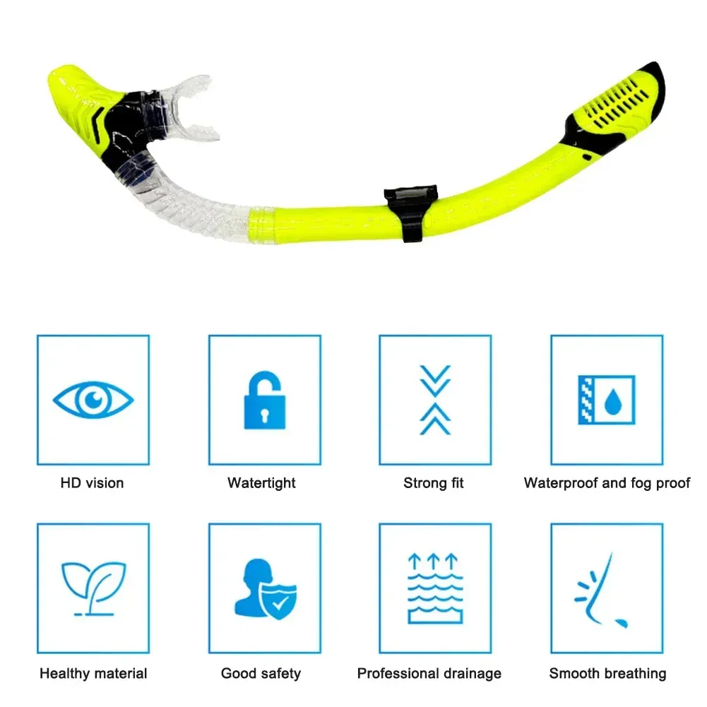 Diving Snorkel Underwater Diving Air Breathing Tube Snorkeling Equipment - Black - Image 6