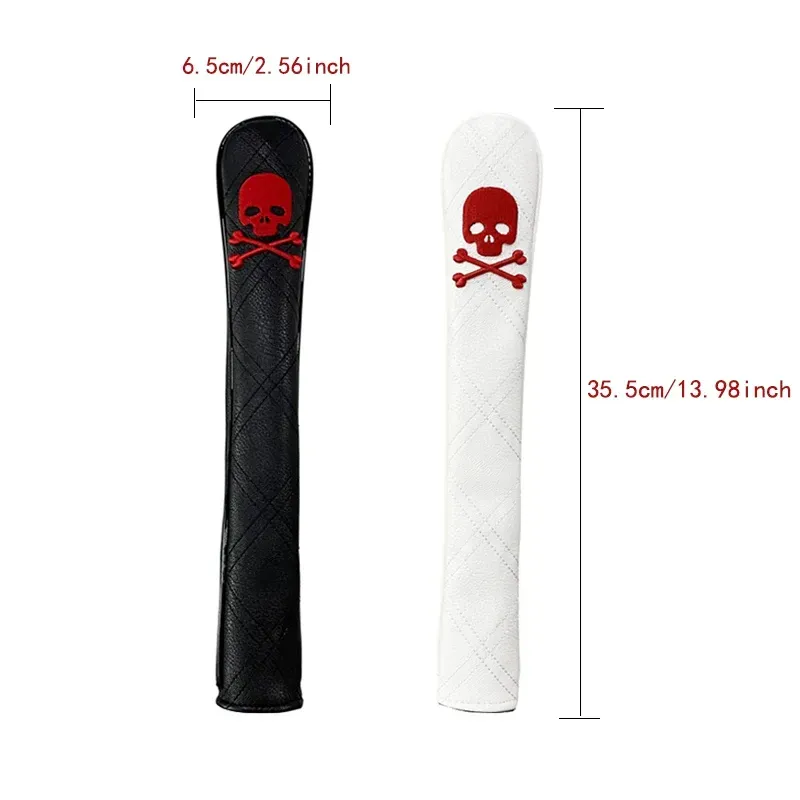 Golf Alignment Rod Cover Aiming Training Aid Headcover Waterproof Leather Head Protection Golf Supplies - Clover Black - Image 3