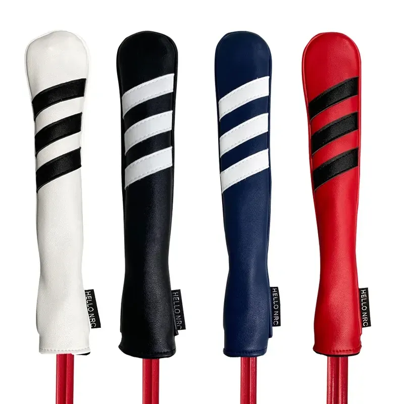 Golf Alignment Rod Cover Aiming Training Aid Headcover Waterproof Leather Head Protection Golf Supplies - Clover Black - Image 4
