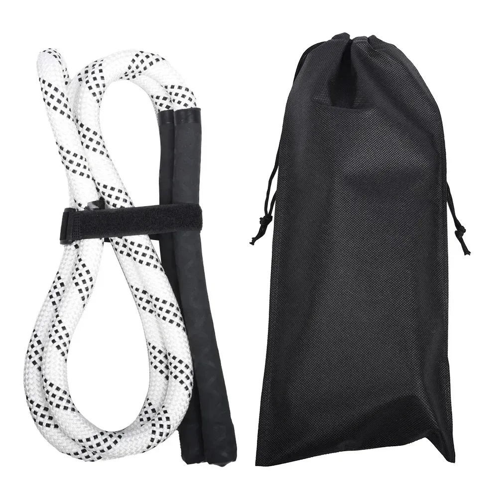 Golf Swing Practice Trainer Rope for Beginners Golf Gesture Correction Portable - White With Black - Image 1