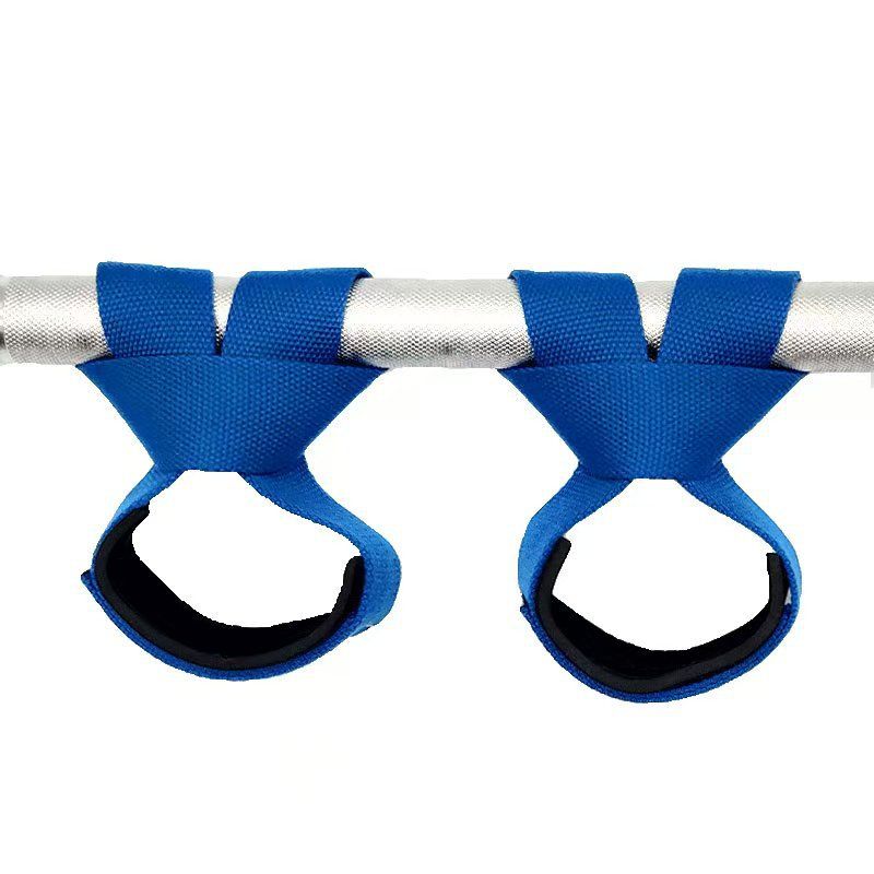 Gym Lifting Straps Barbell Deadlift Booster Belt Fitness Anti-slip Hand Wraps Wrist Straps Fitness Training Auxiliary Belt - Blue L - Image 1