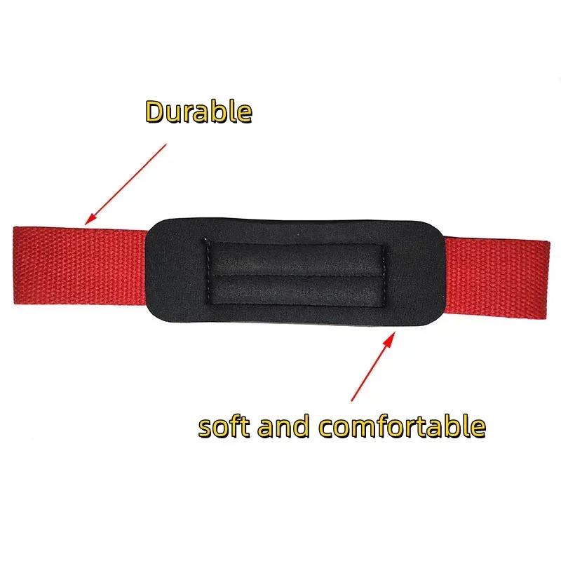 Gym Lifting Straps Barbell Deadlift Booster Belt Fitness Anti-slip Hand Wraps Wrist Straps Fitness Training Auxiliary Belt - Red S - Image 6