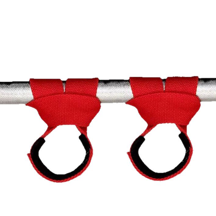 Gym Lifting Straps Barbell Deadlift Booster Belt Fitness Anti-slip Hand Wraps Wrist Straps Fitness Training Auxiliary Belt - Red M - Image 1