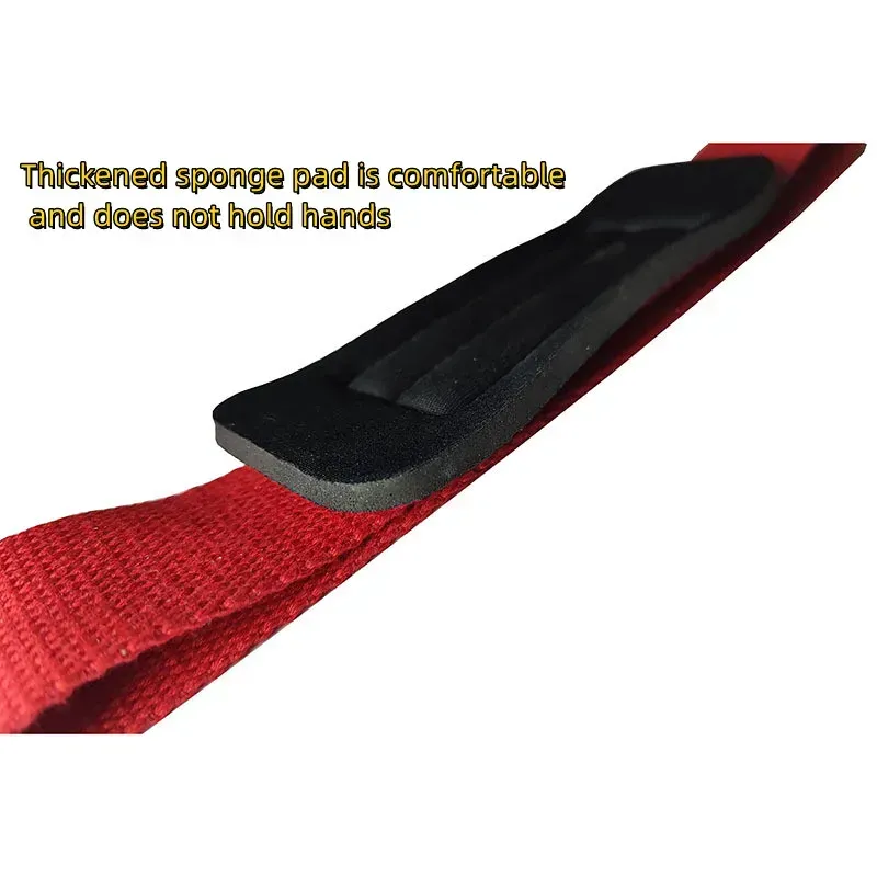 Gym Lifting Straps Barbell Deadlift Booster Belt Fitness Anti-slip Hand Wraps Wrist Straps Fitness Training Auxiliary Belt - Black L - Image 5