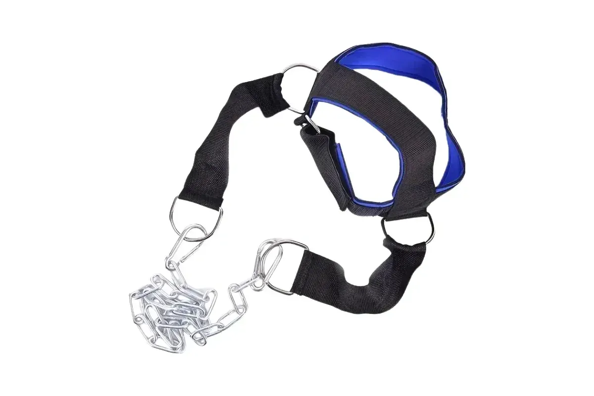Head Neck Training Harness Exercise Cervical Spine Strap Adjustable Gym Fitness Weight Bearing Device - Blue - Image 1