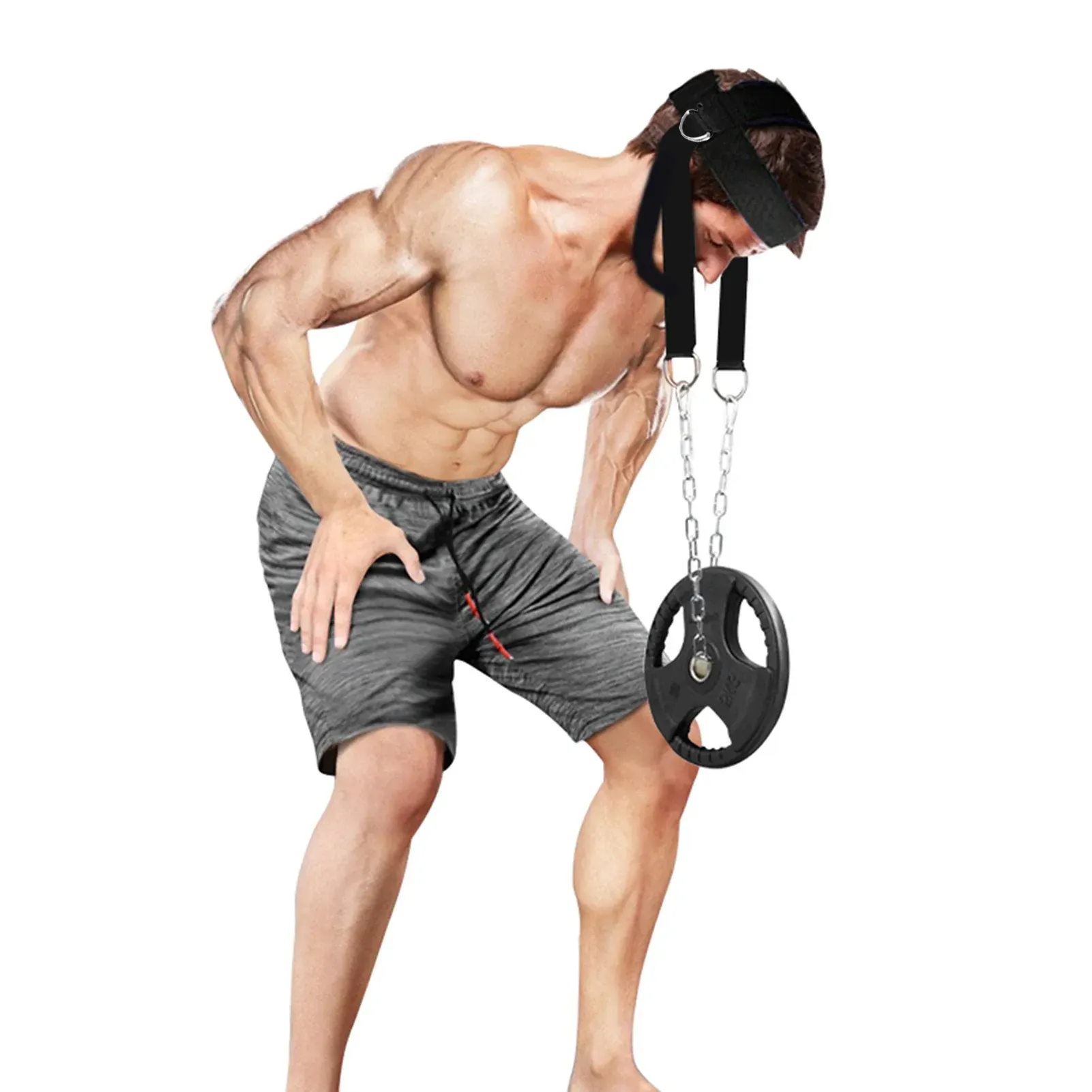 Head Neck Trainer Adjustable Neck Exerciser Head Harness Weight Lifting Belt Training Belt For Fitness Injury Recovery - Black - Image 3