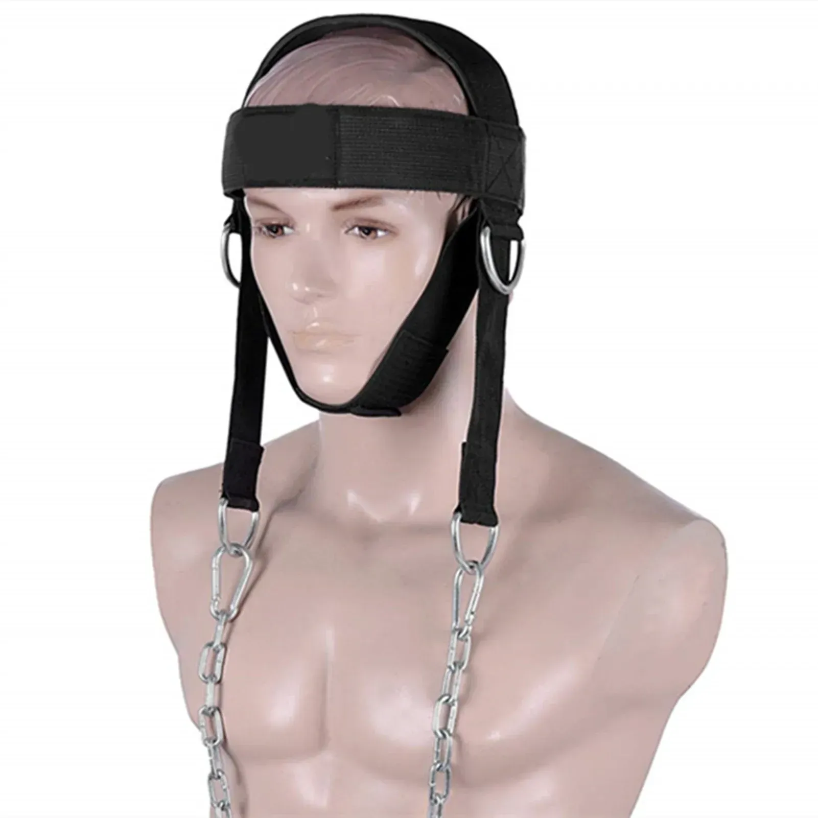 Head Neck Trainer Adjustable Neck Exerciser Head Harness Weight Lifting Belt Training Belt For Fitness Injury Recovery - Black - Image 6