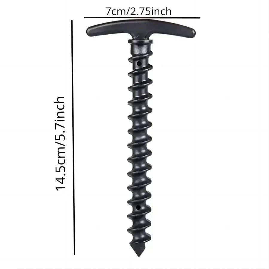 Outdoor Camping Screw Stakes For Camping Hiking Tent 10pcs - 10 Pcs Blacks - Image 2