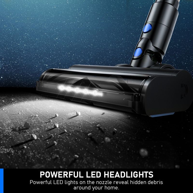 Cordless Vacuum Cleaner, 55Kpa/8 in 1 Powerful Suction Lightweight Vacuum Cleaner for Home, LED Display, 3 Suction Modes, 45Mins Detachable Battery Vacuum for Hard Floor Carpet Pet Hair - Image 4