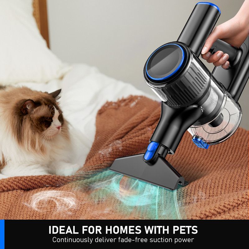 Cordless Vacuum Cleaner, 55Kpa/8 in 1 Powerful Suction Lightweight Vacuum Cleaner for Home, LED Display, 3 Suction Modes, 45Mins Detachable Battery Vacuum for Hard Floor Carpet Pet Hair - Image 8