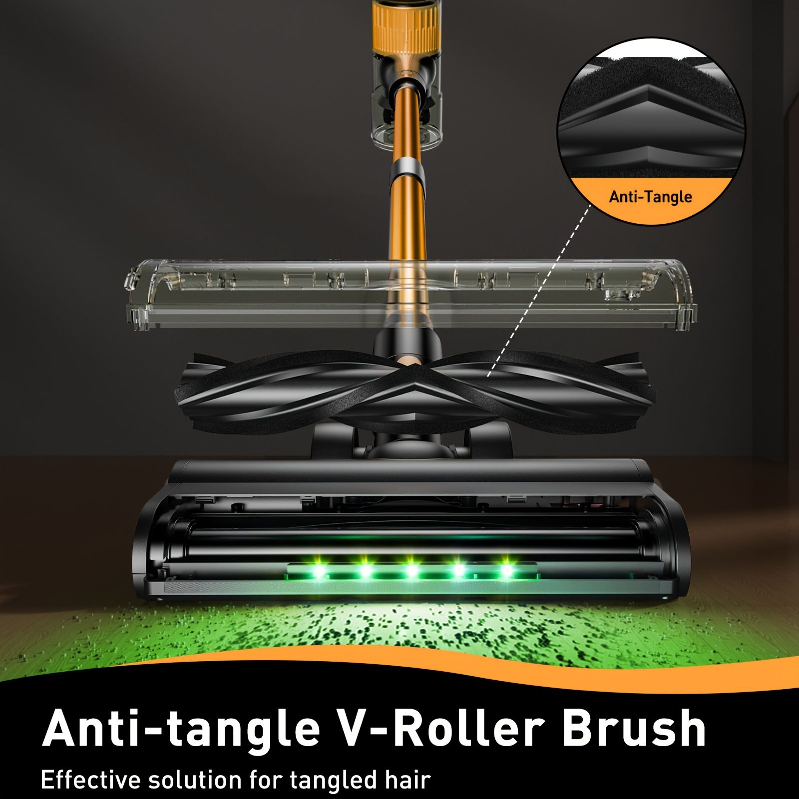 Cordless Vacuum Cleaner, 55Kpa Powerful Suction，8-in-1 Powerful Stick Vacuum Cleaner with Anti-tangle Brush And Upgraded Green Light, 2200mAh. 45 Minute Run Time Rechargeable Lightweight Vacuum Cleaner for Hardwood Floors, Carpets And Pet Hair. - Image 6