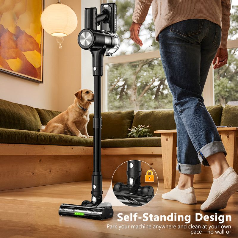 Cordless Vacuum Cleaner, 55Kpa/55Mins Vacuum Cleaners for Home. Self-Standing Stick Vacuum with Rechargeable Dock，LED Display & Anti-Tangle，Lightweight Rechargeable Vacuum for Carpet，Floor - Image 2