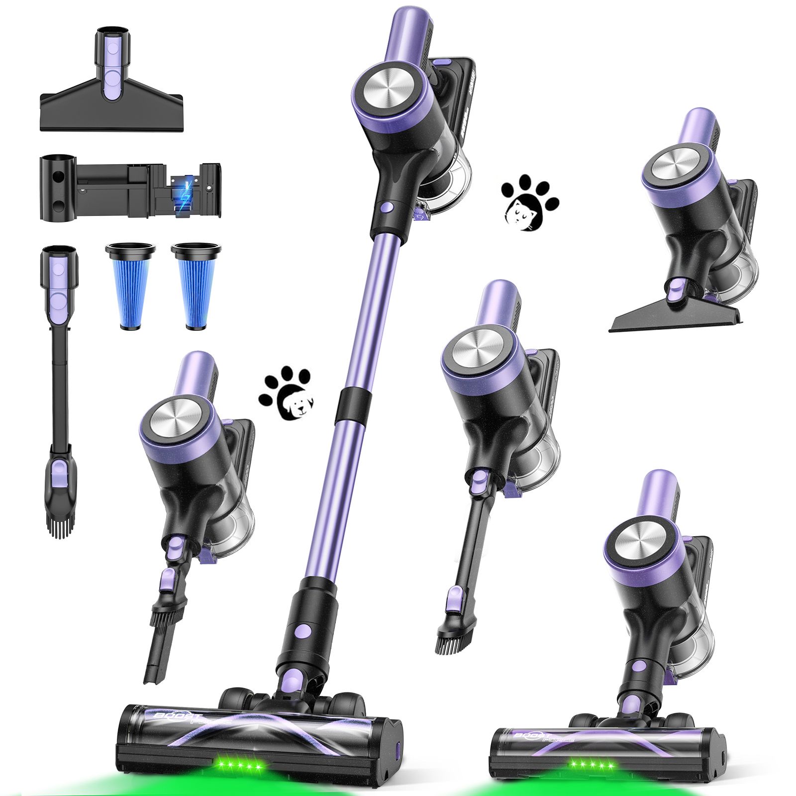 Cordless Vacuum Cleaner, 55Kpa/55mins Self-Standing Powerful Stick Lightweight Vacuum Cleaner for Home Pet Hair/Hard Floor/Carpet。 - Image 1
