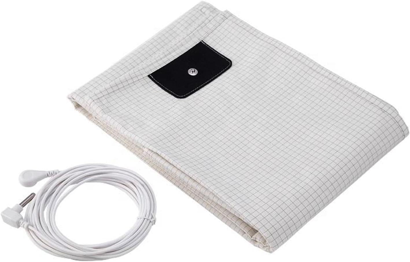 Bed Earthing Fitted Sheet AU Plug Grounding Connection Cord Conductive Mat Fiteed(White, Double 137x190cm+33cm) - Image 1