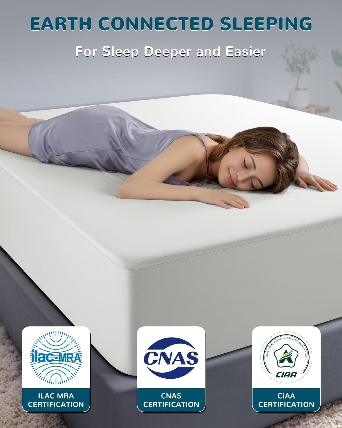 Bed Earthing Fitted Sheet AU Plug Grounding Connection Cord Conductive Mat Fiteed(White, Double 137x190cm+33cm) - Image 5