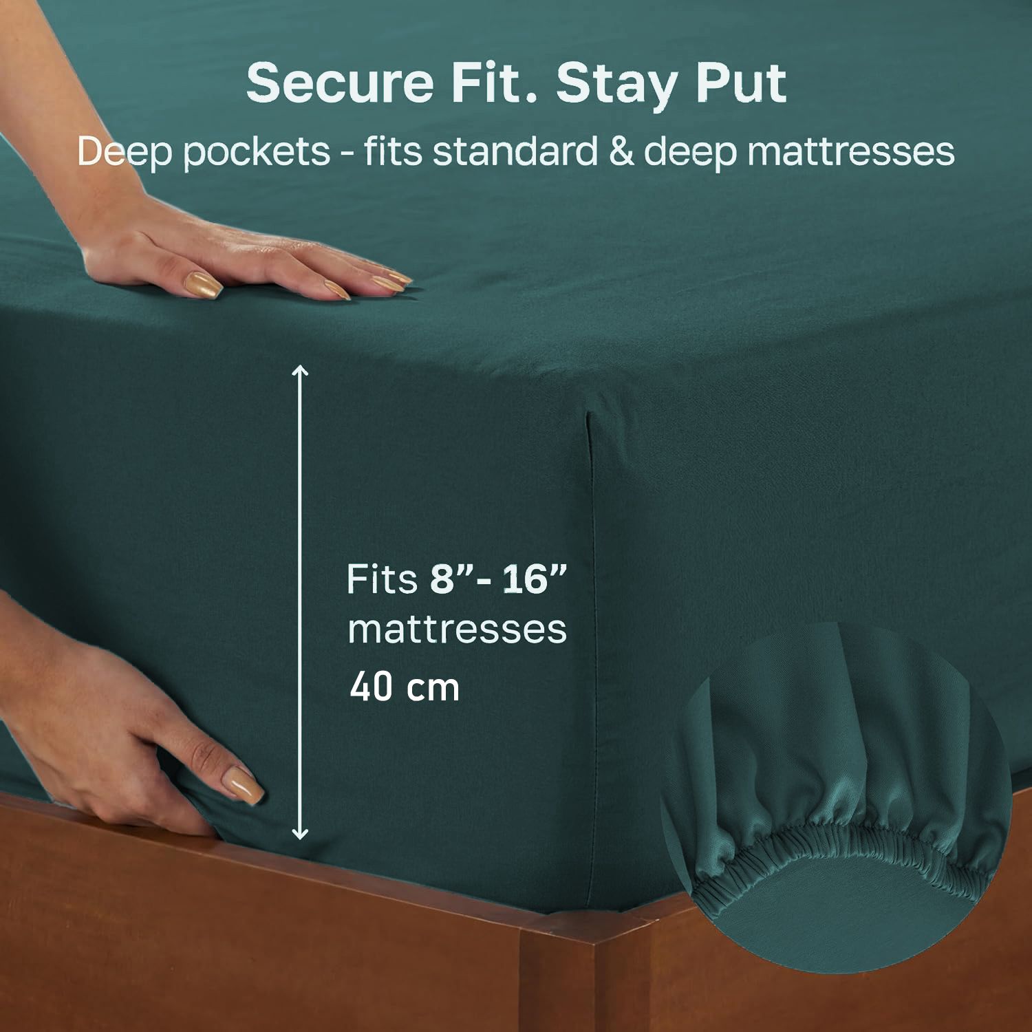 Hotel Quality Fitted sheets - 2 Piece Fitted sheets  -Breathable Bedding - Wrinkle, Fade, Stain Resistant- 26inch/40cm Deep Pocket Fitted Bed Sheet-Wrinkle and Fade Resistant,(Biscay blue,King) - Image 3