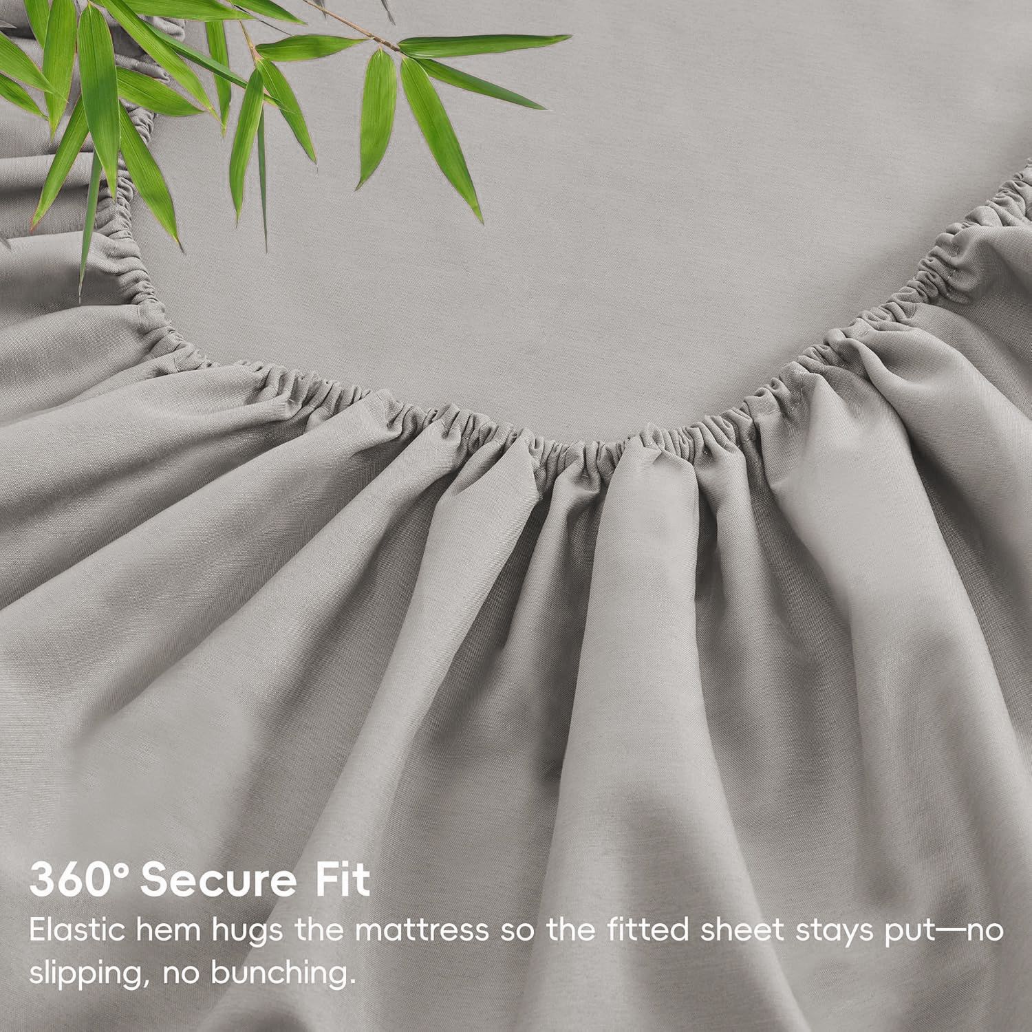 4 Piece Ultra Soft Bamboo Breathable Sheet Set -Hotel 2000TC Breathable Bed Sheets Set with 37 Centimetre Deep Pocket-Breathable Sheets for Hot Sleepers(Silver-gray,Double) - Image 6