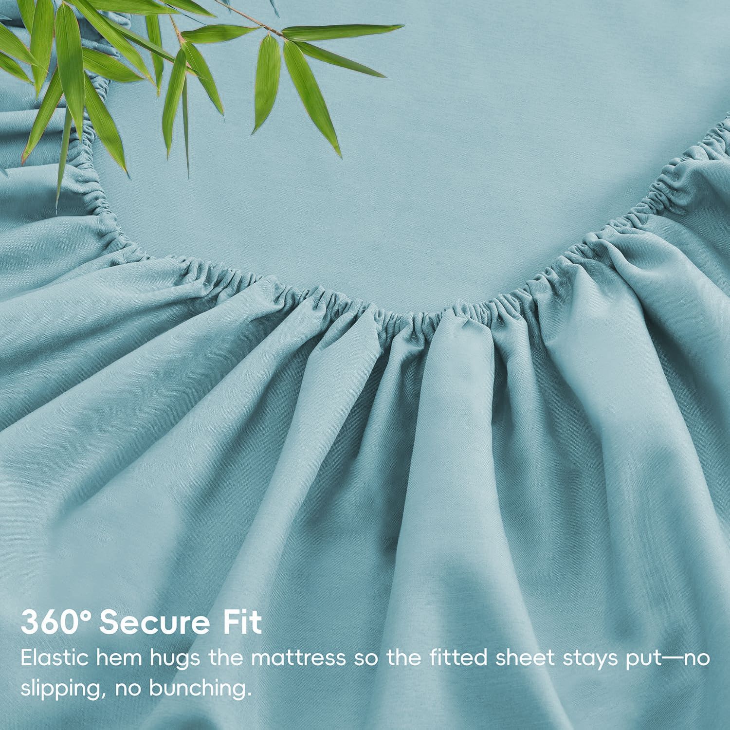 4 Piece Ultra Soft Bamboo Breathable Sheet Set -Hotel 2000TC Breathable Bed Sheets Set with 37 Centimetre Deep Pocket-Breathable Sheets for Hot Sleepers(Sky Blue,Double) - Image 7