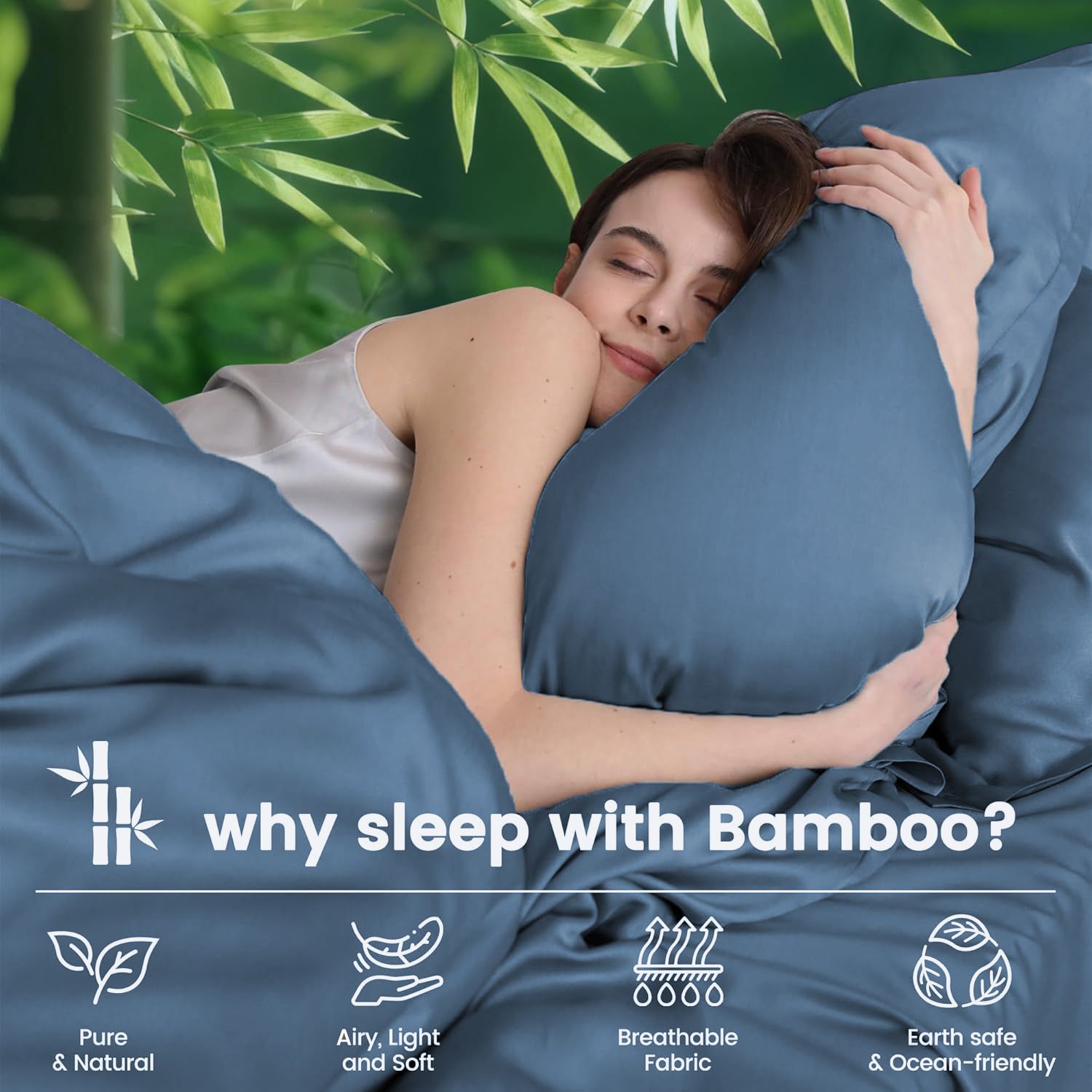 3 Piece Ultra Soft Bamboo Breathable Sheet Set -Hotel 2000TC Breathable Bed Sheets Set with 37 Centimetre Deep Pocket-Breathable Sheets for Hot Sleepers(Navy,King Single) - Image 4