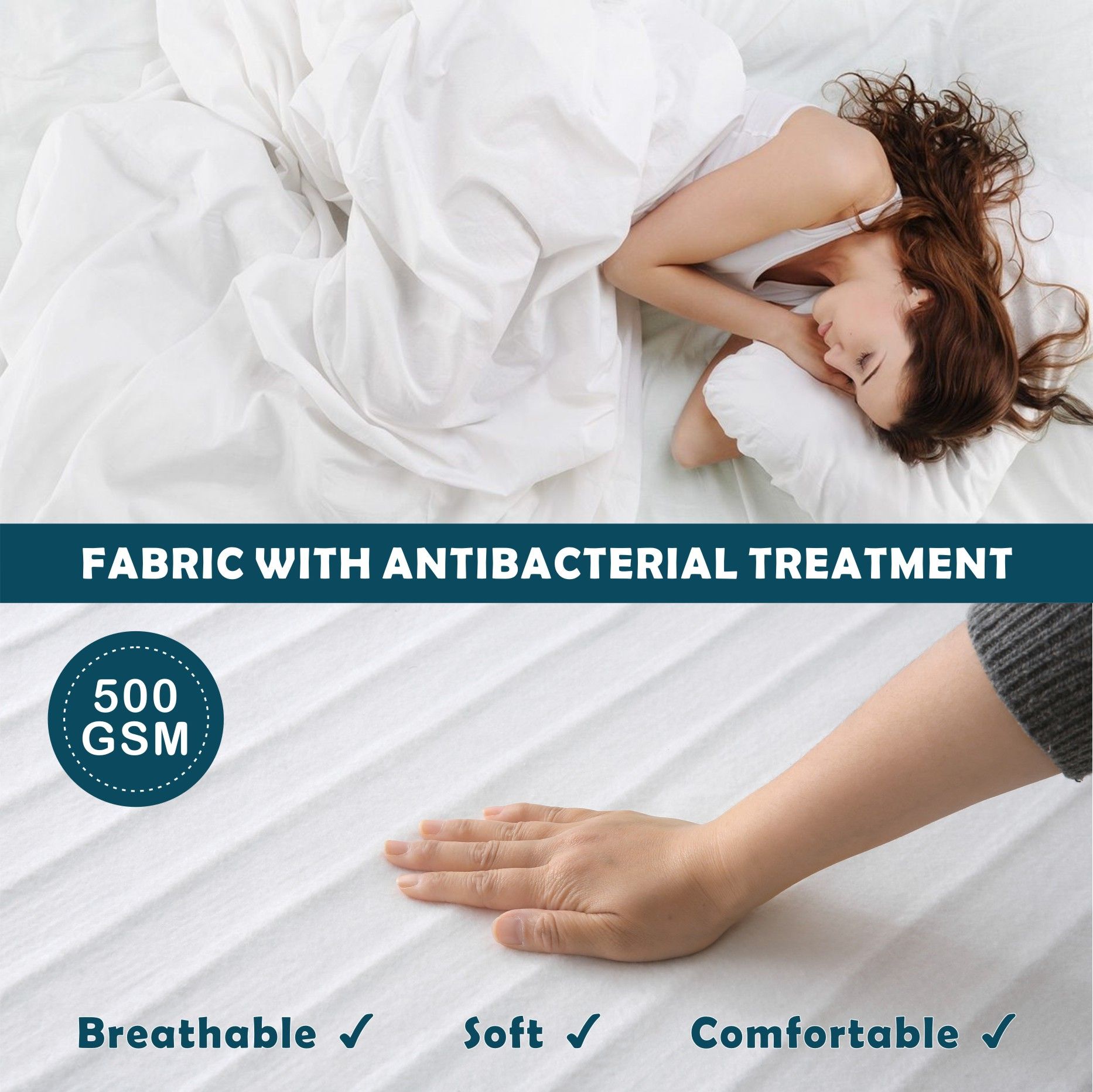 Electric Heated Mattress Pad Blanket with Dual Control & 9-Hour Auto Off & 9 Heat Settings, Preheat Functions, Overheat Protection, Machine Washable Fully Fitted Electric Sheet(King Single) - Image 6